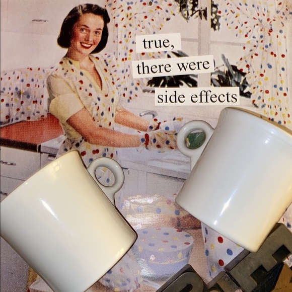 ☕️HOMER LAUGHLIN CHINA CO. ‘Fiesta’ Java Mugs in White - Picture 1 of 8